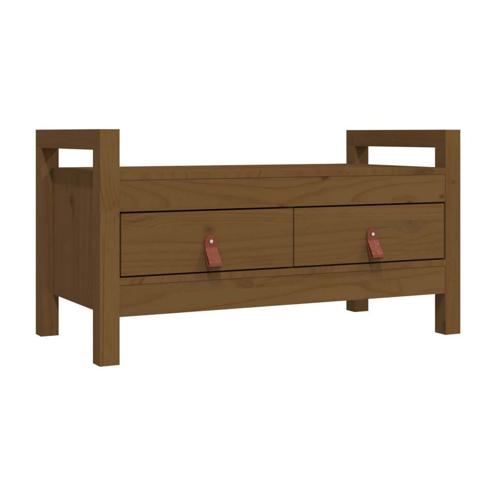 VidaXL Halbankje 80x40x43 cm massief grenenhout honingbruin