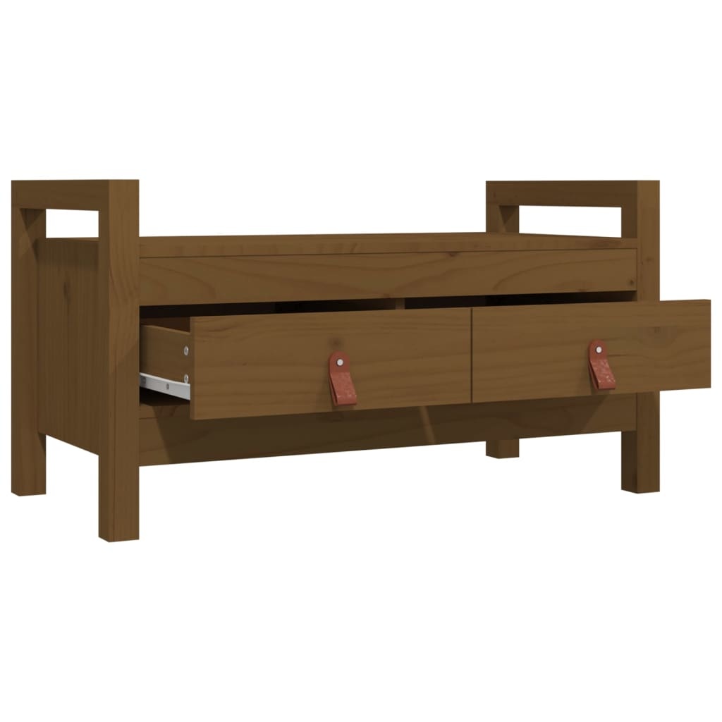 VidaXL Halbankje 80x40x43 cm massief grenenhout honingbruin
