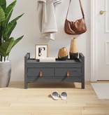 VidaXL Halbankje 80x40x43 cm massief grenenhout grijs