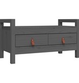 VidaXL Halbankje 80x40x43 cm massief grenenhout grijs