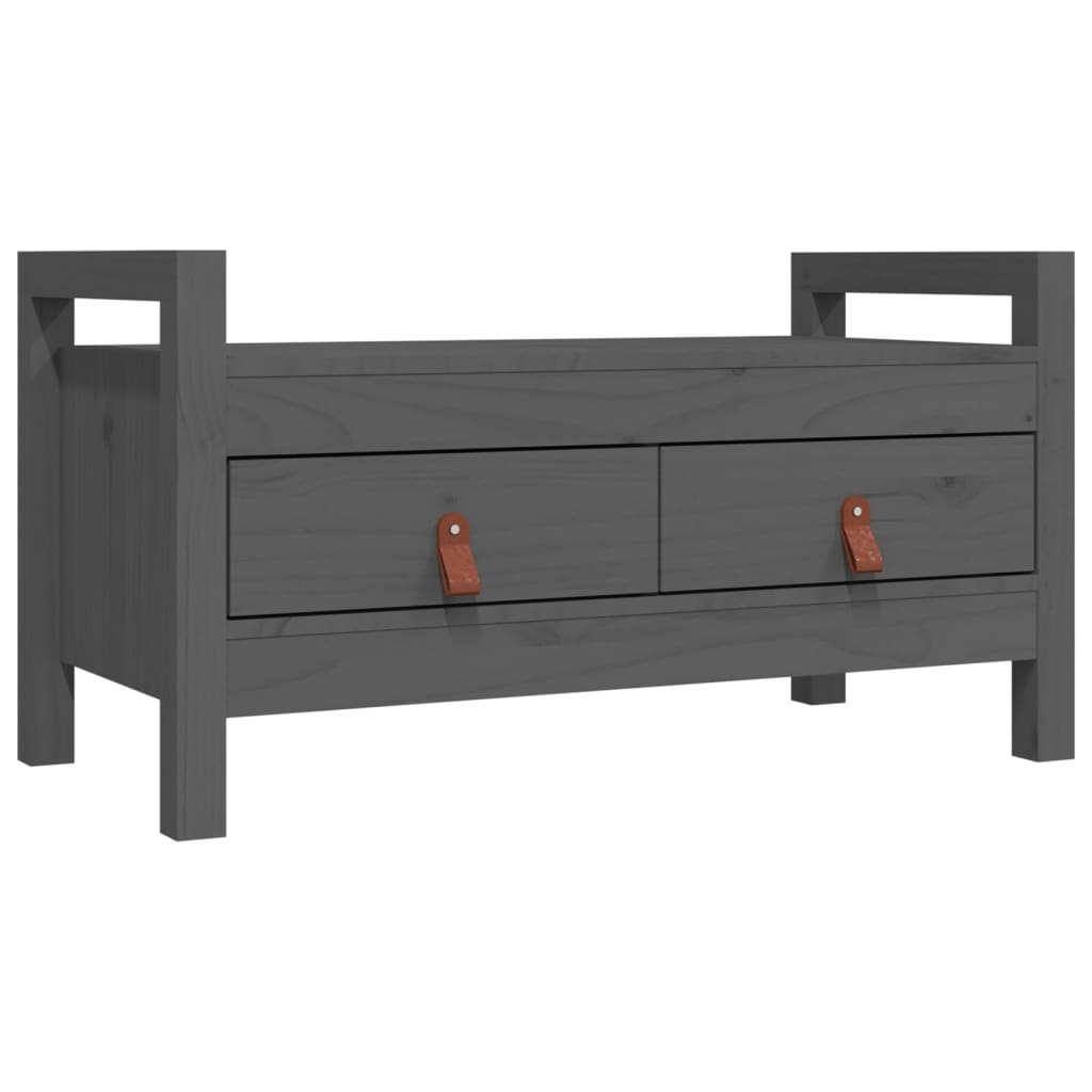 VidaXL Halbankje 80x40x43 cm massief grenenhout grijs