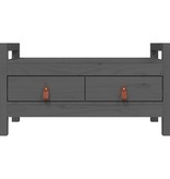 VidaXL Halbankje 80x40x43 cm massief grenenhout grijs
