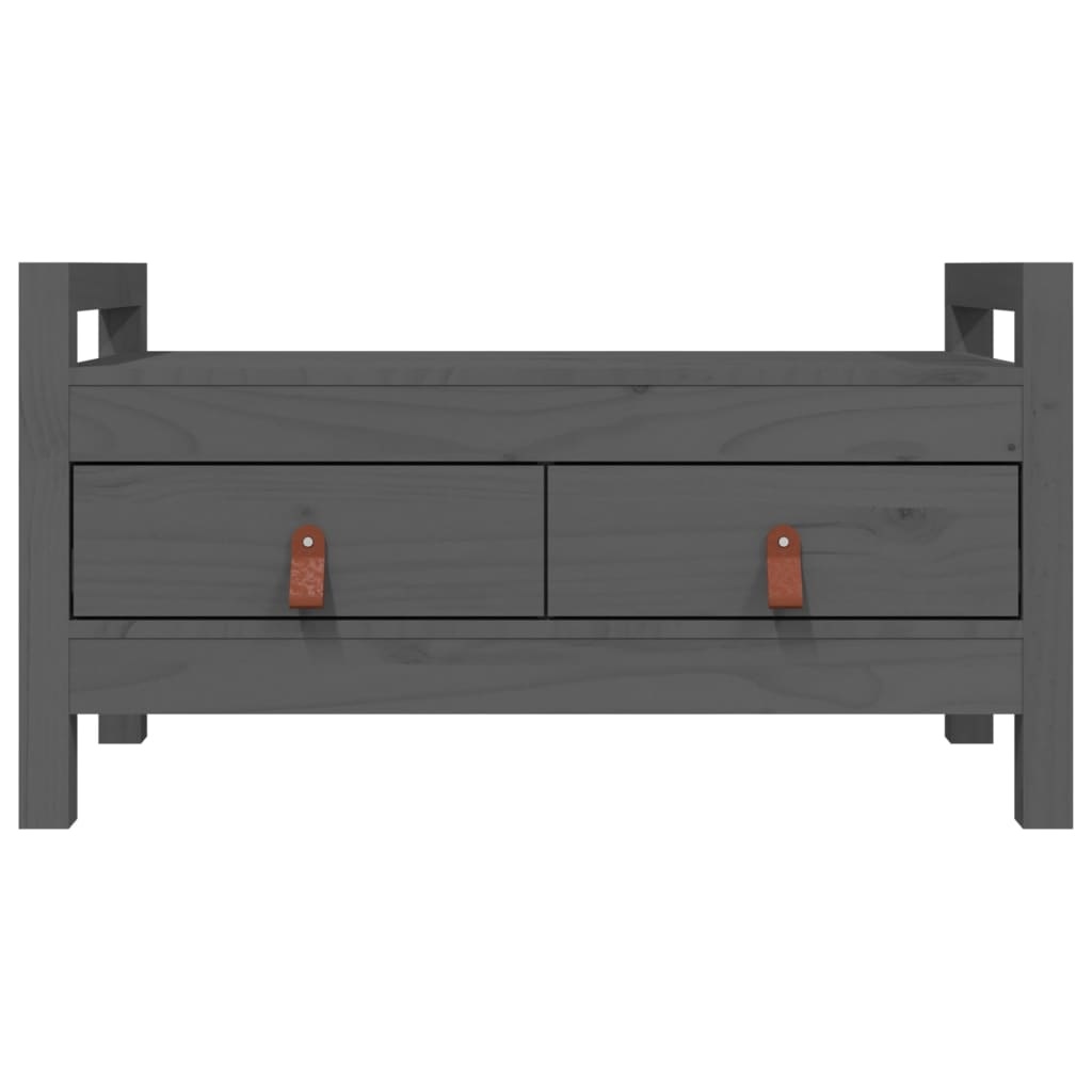 VidaXL Halbankje 80x40x43 cm massief grenenhout grijs