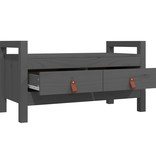 VidaXL Halbankje 80x40x43 cm massief grenenhout grijs