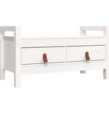 VidaXL Halbankje 80x40x43 cm massief grenenhout wit
