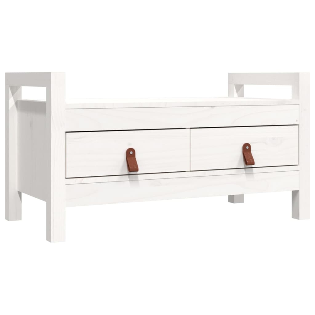 VidaXL Halbankje 80x40x43 cm massief grenenhout wit