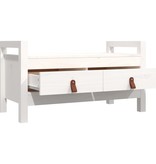 VidaXL Halbankje 80x40x43 cm massief grenenhout wit