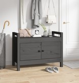 VidaXL Halbankje 80x40x60 cm massief grenenhout grijs