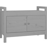 VidaXL Halbankje 80x40x60 cm massief grenenhout grijs