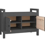 VidaXL Halbankje 80x40x60 cm massief grenenhout grijs