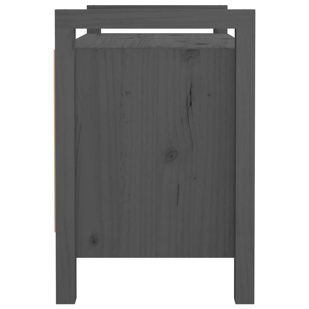VidaXL Halbankje 80x40x60 cm massief grenenhout grijs