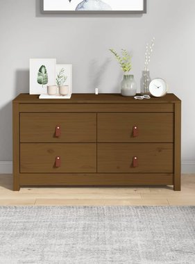 VidaXL Dressoir 100x40x54 cm massief grenenhout honingbruin