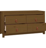 vidaXL Dressoir 100x40x54 cm massief grenenhout honingbruin