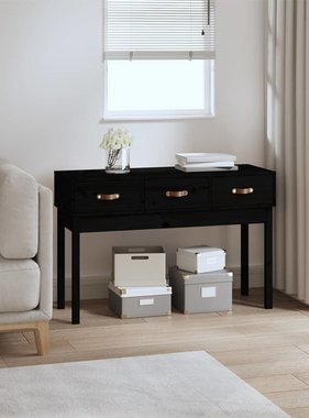 VidaXL Wandtafel 114x40x75 cm massief grenenhout zwart