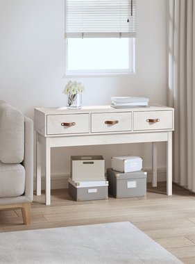 VidaXL Wandtafel 114x40x75 cm massief grenenhout wit