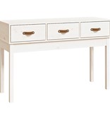 VidaXL Wandtafel 114x40x75 cm massief grenenhout wit
