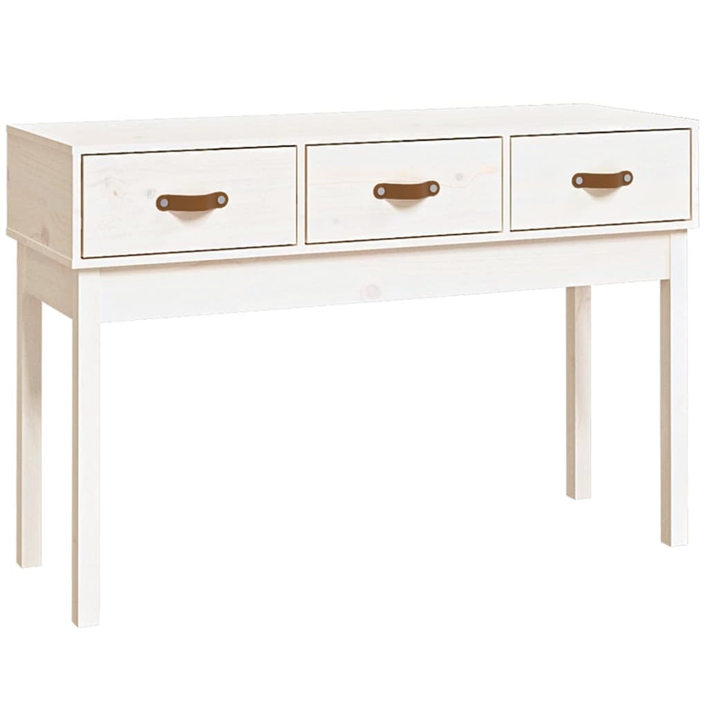VidaXL Wandtafel 114x40x75 cm massief grenenhout wit