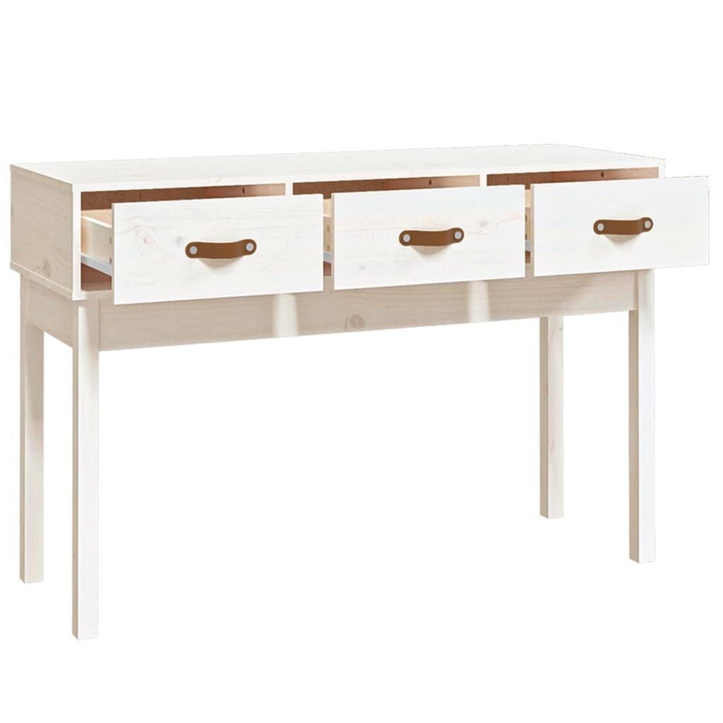 VidaXL Wandtafel 114x40x75 cm massief grenenhout wit