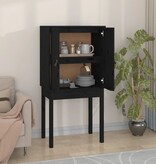 VidaXL Hoge kast 60x40x120 cm massief grenenhout zwart