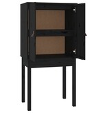 VidaXL Hoge kast 60x40x120 cm massief grenenhout zwart