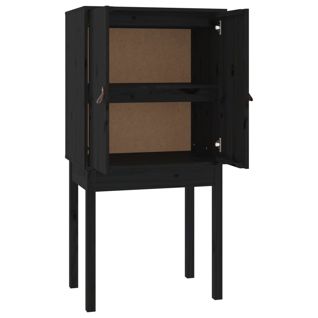 VidaXL Hoge kast 60x40x120 cm massief grenenhout zwart