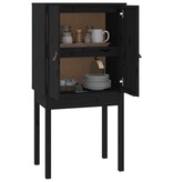 VidaXL Hoge kast 60x40x120 cm massief grenenhout zwart