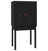 VidaXL Hoge kast 60x40x120 cm massief grenenhout zwart