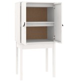VidaXL Hoge kast 60x40x120 cm massief grenenhout wit