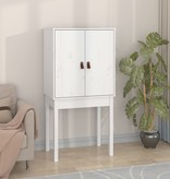 VidaXL Hoge kast 60x40x120 cm massief grenenhout wit