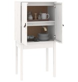 VidaXL Hoge kast 60x40x120 cm massief grenenhout wit