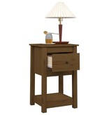 VidaXL Nachtkastje 40x35x61,5 cm massief grenenhout honingbruin