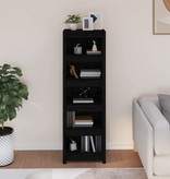 VidaXL Boekenkast 50x35x154 cm massief grenenhout zwart