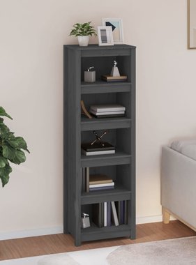 VidaXL Boekenkast 50x35x154 cm massief grenenhout grijs