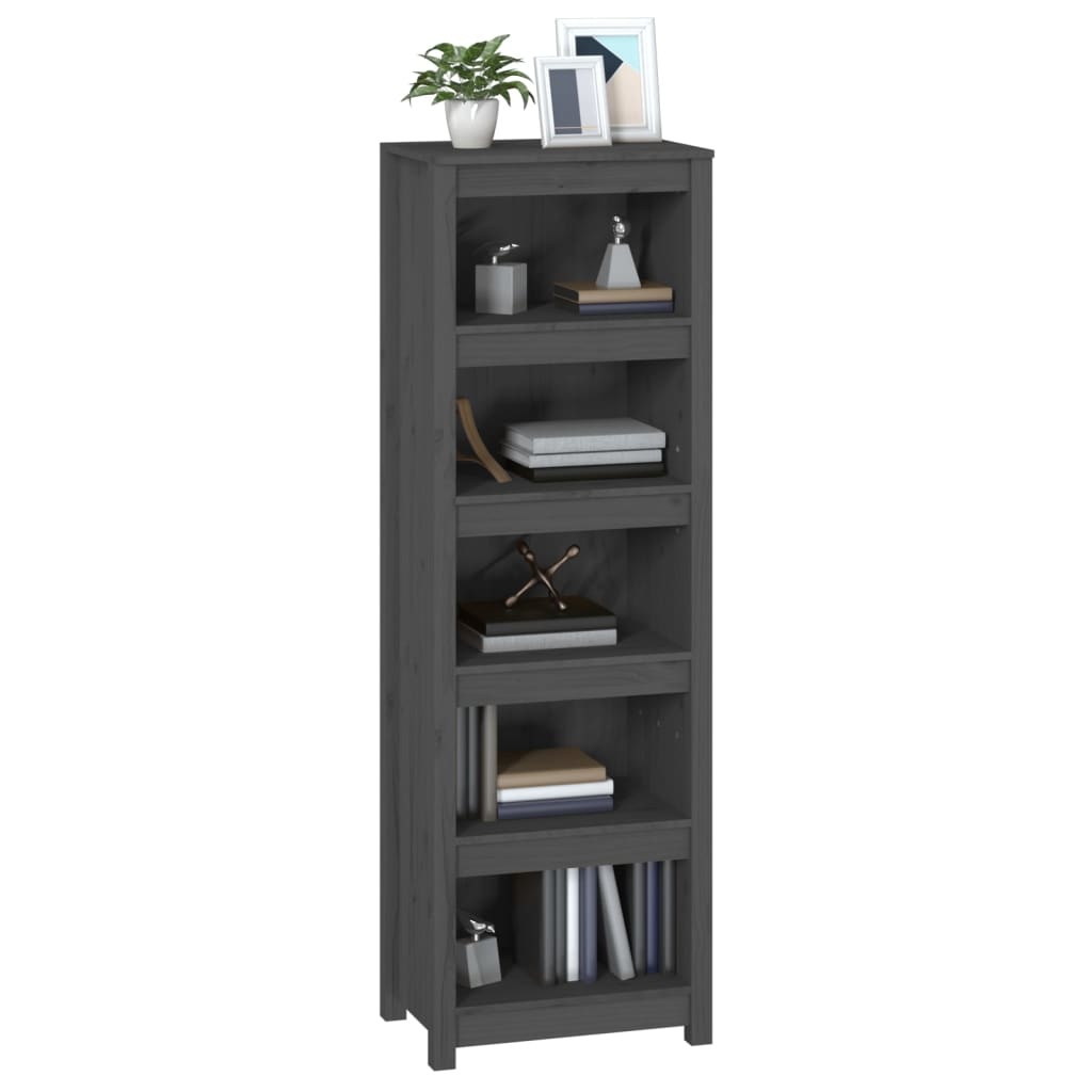 VidaXL Boekenkast 50x35x154 cm massief grenenhout grijs