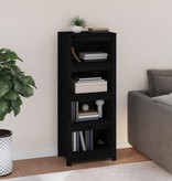 VidaXL Boekenkast 50x35x125,5 cm massief grenenhout zwart