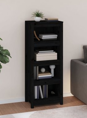 VidaXL Boekenkast 50x35x125,5 cm massief grenenhout zwart