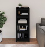 VidaXL Boekenkast 50x35x125,5 cm massief grenenhout zwart