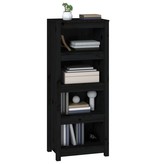 VidaXL Boekenkast 50x35x125,5 cm massief grenenhout zwart