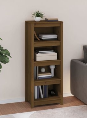 VidaXL Boekenkast 50x35x125,5 cm massief grenenhout honingbruin