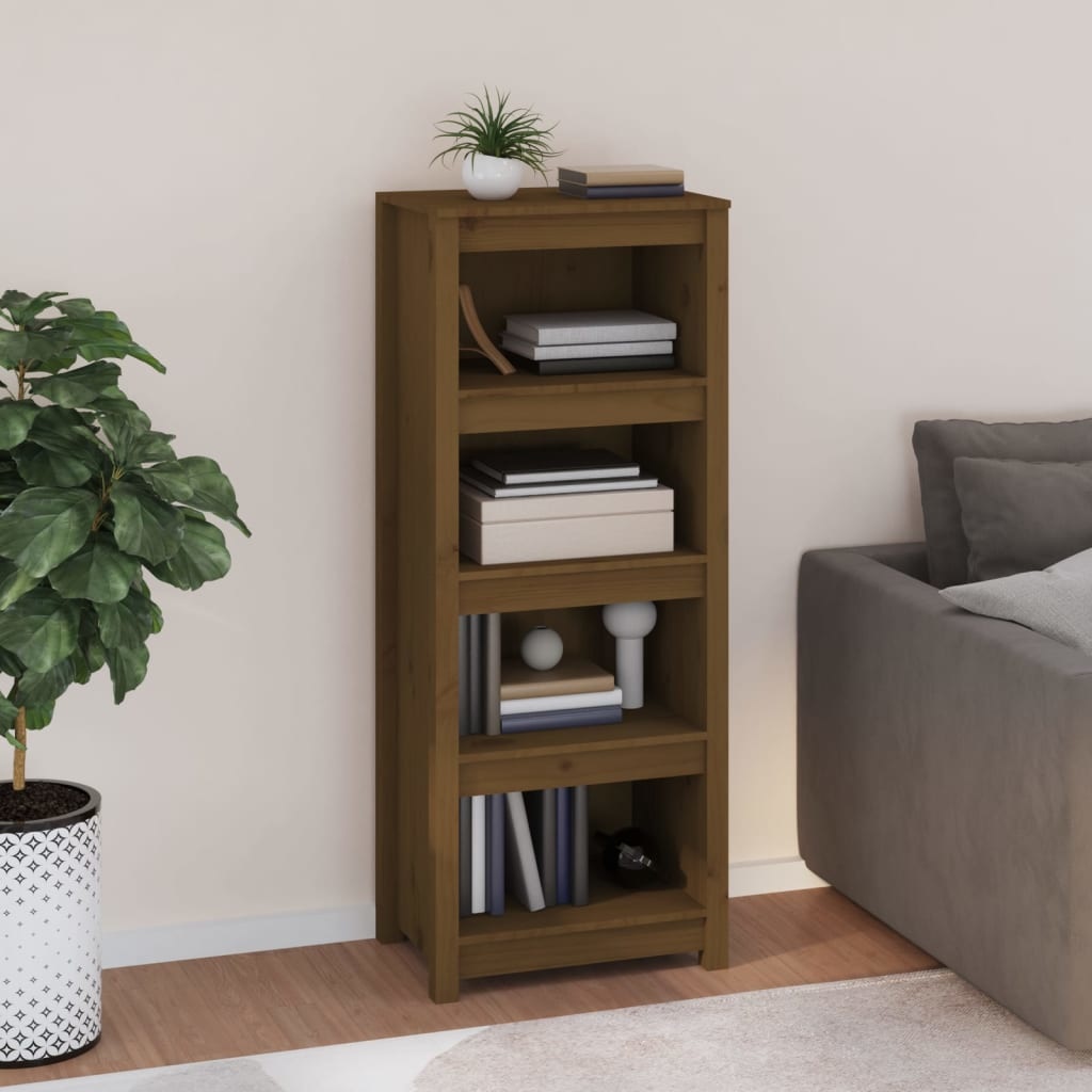 VidaXL Boekenkast 50x35x125,5 cm massief grenenhout honingbruin