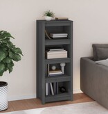 VidaXL Boekenkast 50x35x125,5 cm massief grenenhout grijs