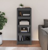 VidaXL Boekenkast 50x35x125,5 cm massief grenenhout grijs