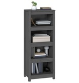 VidaXL Boekenkast 50x35x125,5 cm massief grenenhout grijs
