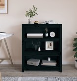 VidaXL Boekenkast 80x35x97 cm massief grenenhout zwart