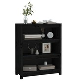 VidaXL Boekenkast 80x35x97 cm massief grenenhout zwart