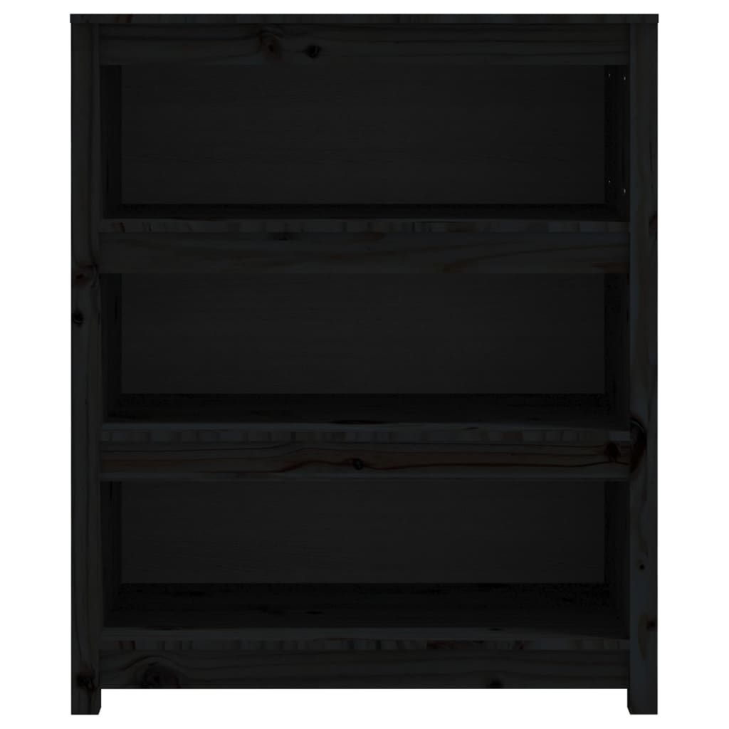 VidaXL Boekenkast 80x35x97 cm massief grenenhout zwart