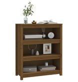 VidaXL Boekenkast 80x35x97 cm massief grenenhout honingbruin