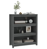 VidaXL Boekenkast 80x35x97 cm massief grenenhout grijs
