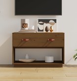 VidaXL Tv-meubel 90x40x60 cm massief grenenhout honingbruin