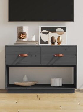 VidaXL Tv-meubel 90x40x60 cm massief grenenhout grijs